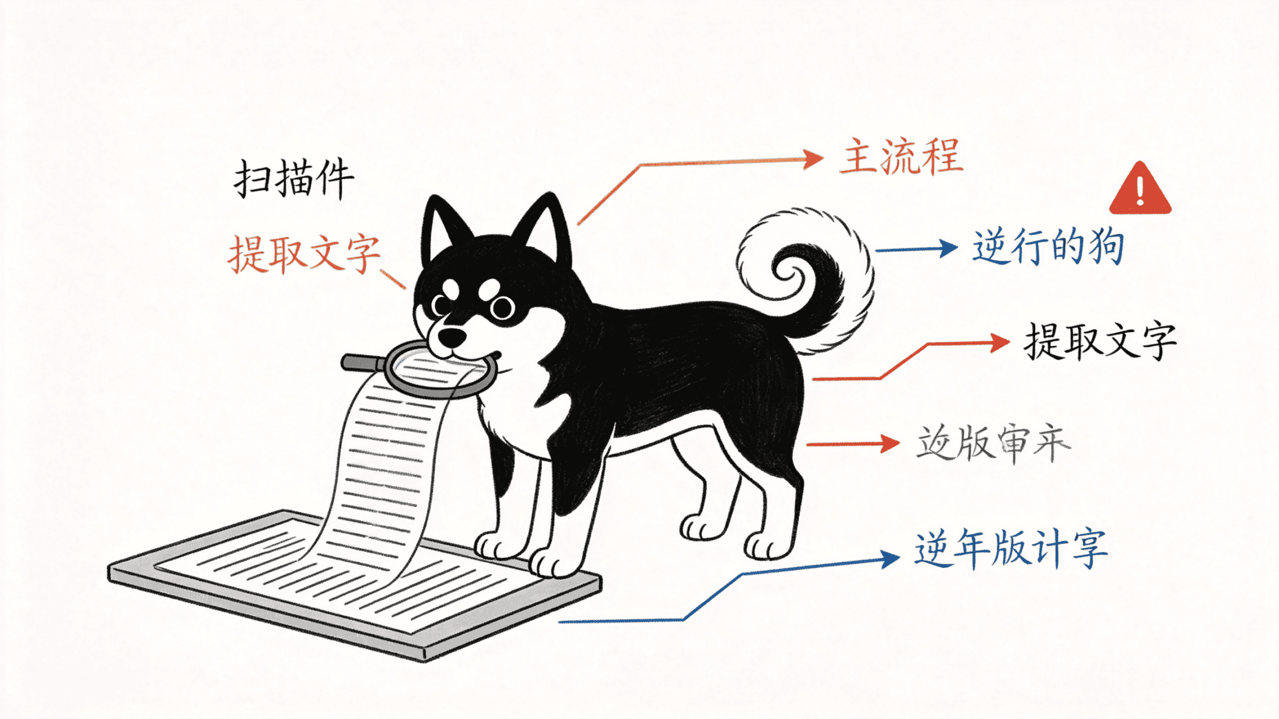 狗用放大镜看穿扫描版 PDF，文字被提取出来
