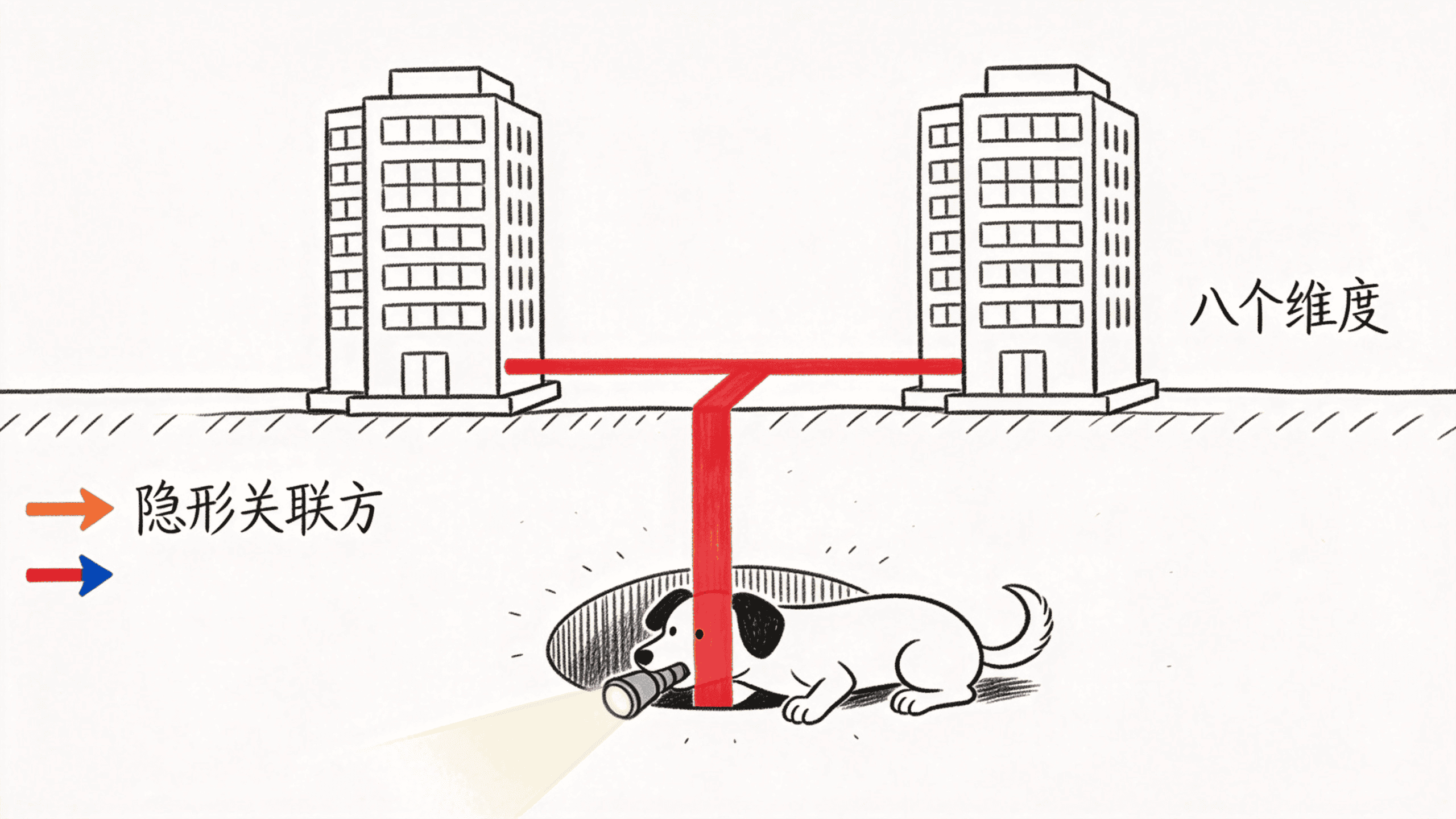 手电筒照出两栋楼地下的隐形关联红线